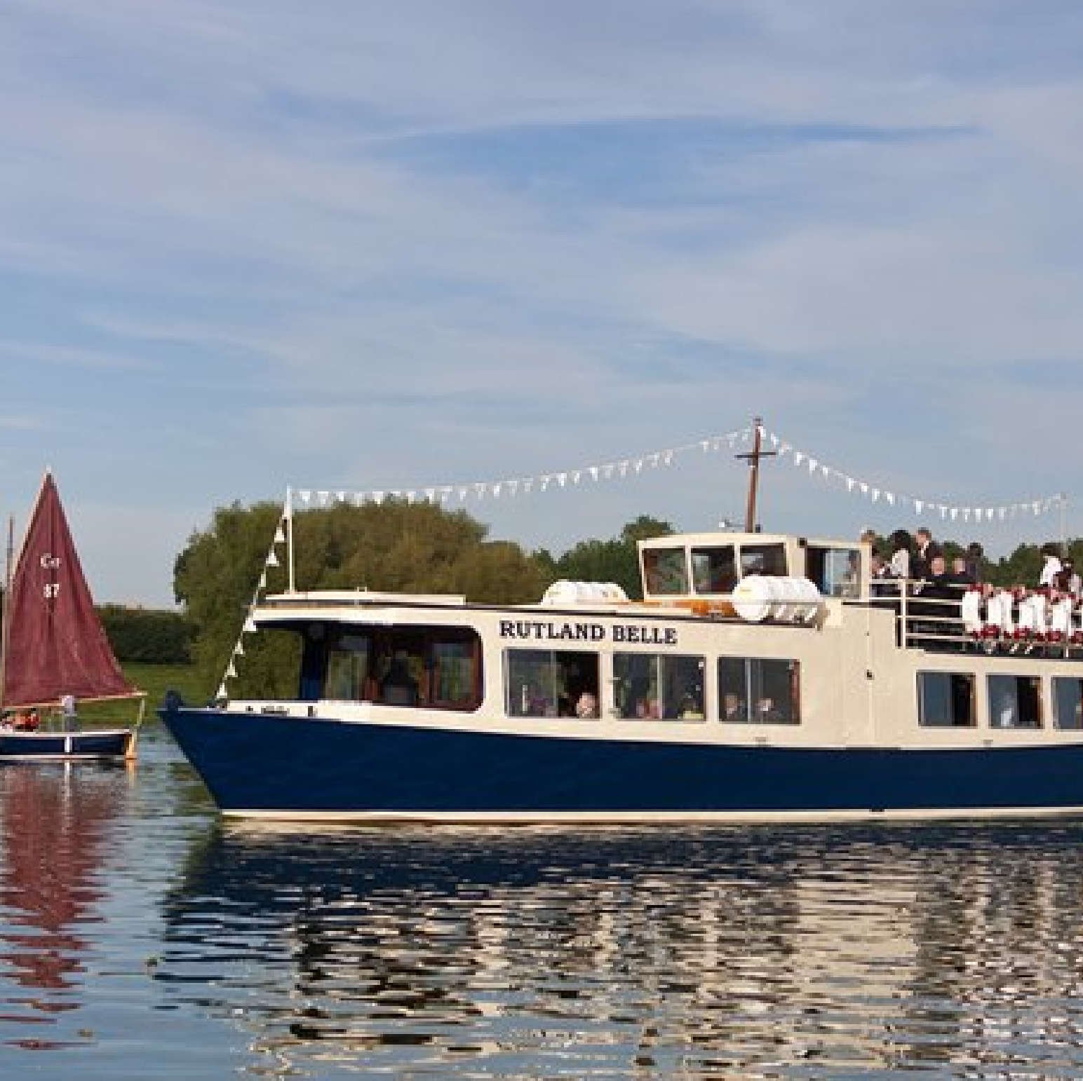 The Rutland Belle cruising across open water
